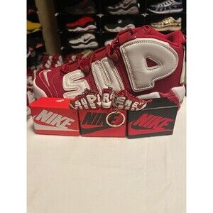 Mini Nike Air More Uptempo Supreme Red Sneaker Keychains & Mini Nike Shoe Box